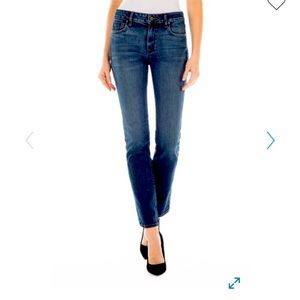 NWT Fidelity Oh Boy Astro Blue Boyfriend Jeans Size 32